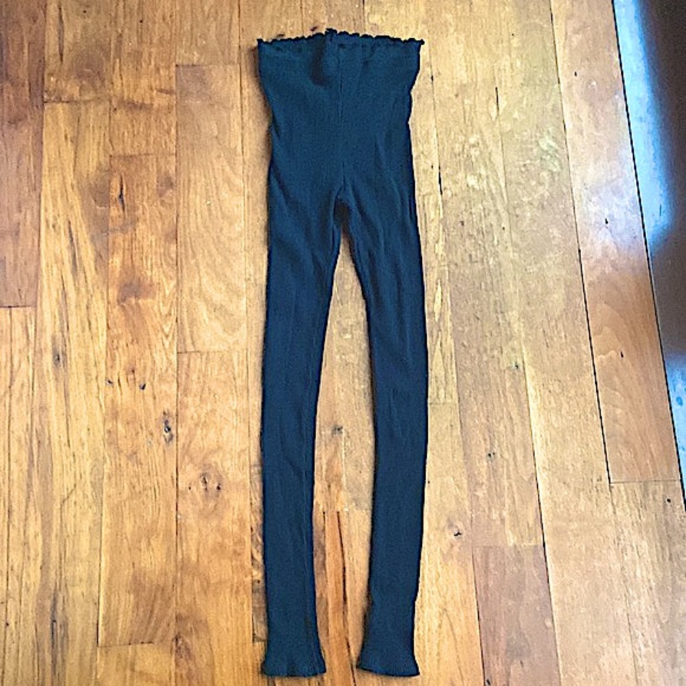 Fashion Nova-Black Ribbed Footless Tights~Small - Picture 2 of 7